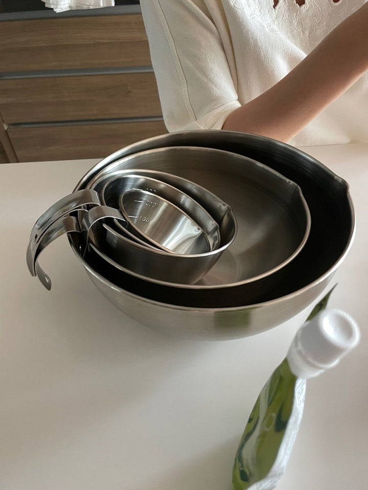Stainless Steel Mixing Bowls with handle (2 Sizes) Made in Korea | Hauls Home