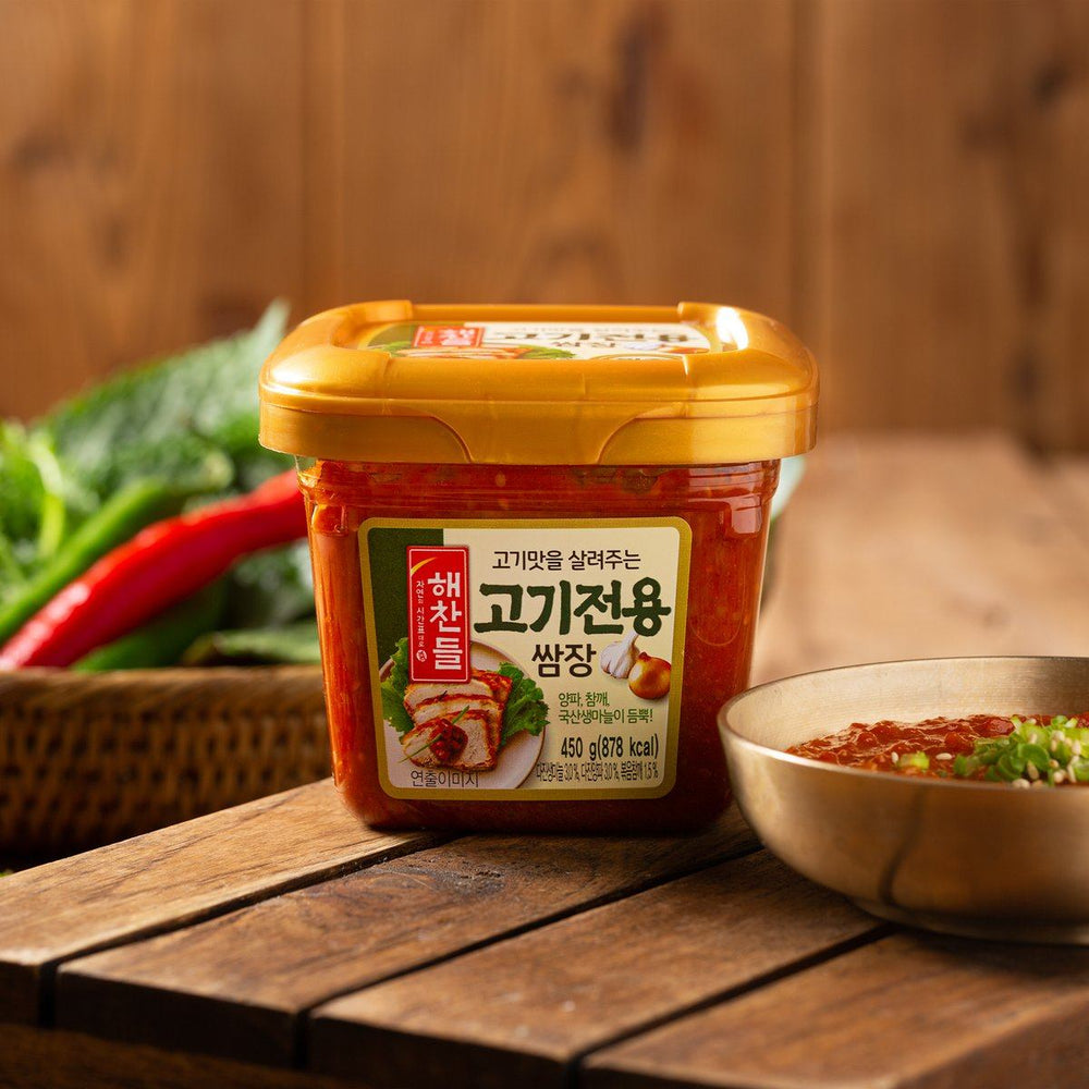 Korean BBQ Meat Dipping Sauce Ssamjang Paste 해찬들 고기용 쌈장 450g | CJ Haechandle