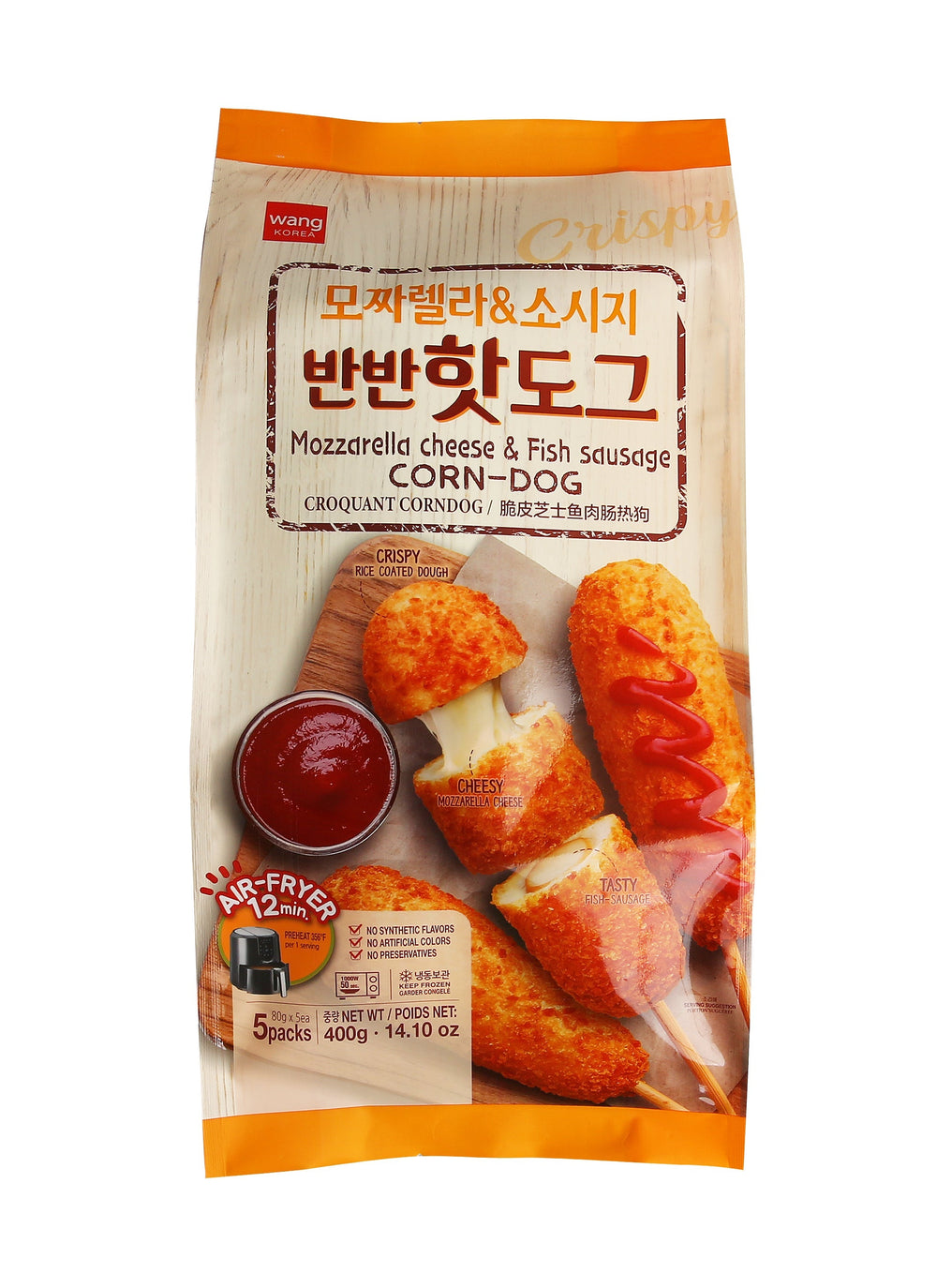 반반 핫도그 5입 모짜렐라치즈 & 소세지 / Korea Breaded Fish Cake (Hot Dog) Corn dog 