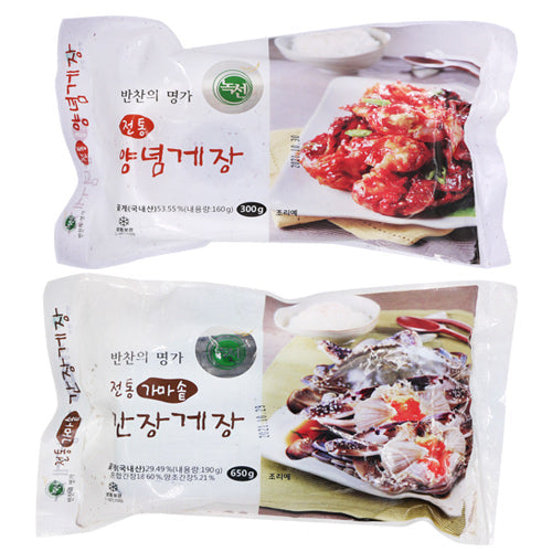 서해안 꽃게 전통 간장게장 650g ,양념게장 300g Korean West Sea Soy Crab (Gan Jang Ge Jang)/Chilly Pickled Crab 