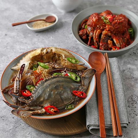 Marinated Raw Crab(Soy Sauce & Spicy Sauce) 녹선 전통 게장(간장 650g &양념 300g) | Noksun