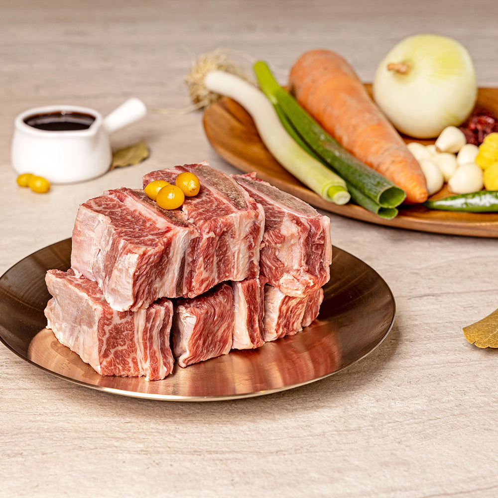 US Prime Beef สั้นซี่โครง미국산소갈비찜 (찜, 탕용) - (500 กรัม) | บลูบาสกี