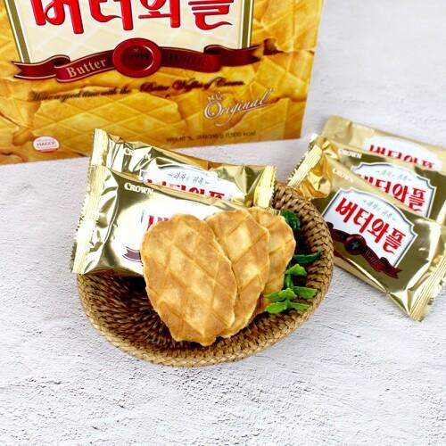 Butter Waffle Cookies Korean Snack 버터 와플 (35g) | Crown