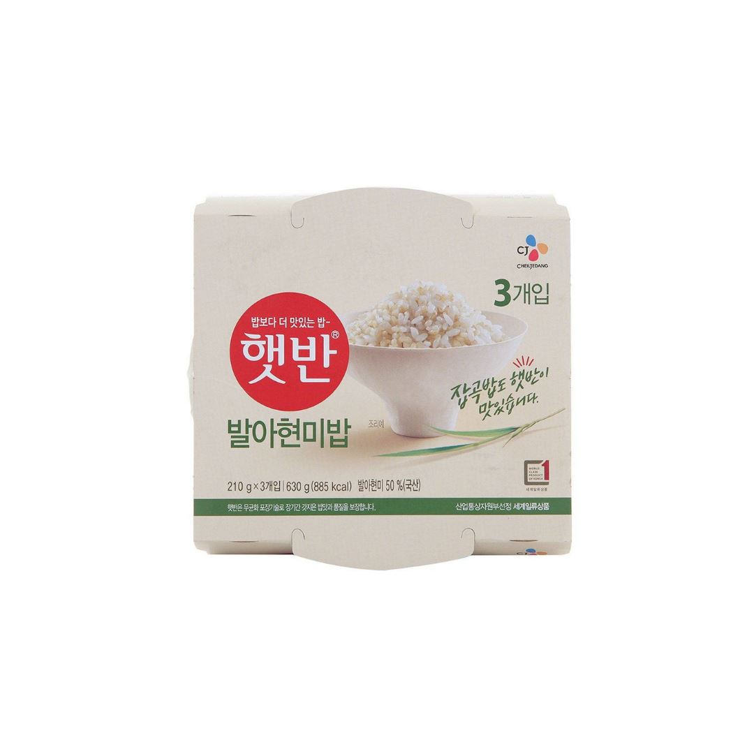 Microwaveable Sprouted Brown Rice 햇반 발아현미밥 (210g x 3pcs) | CJ Hetbahn