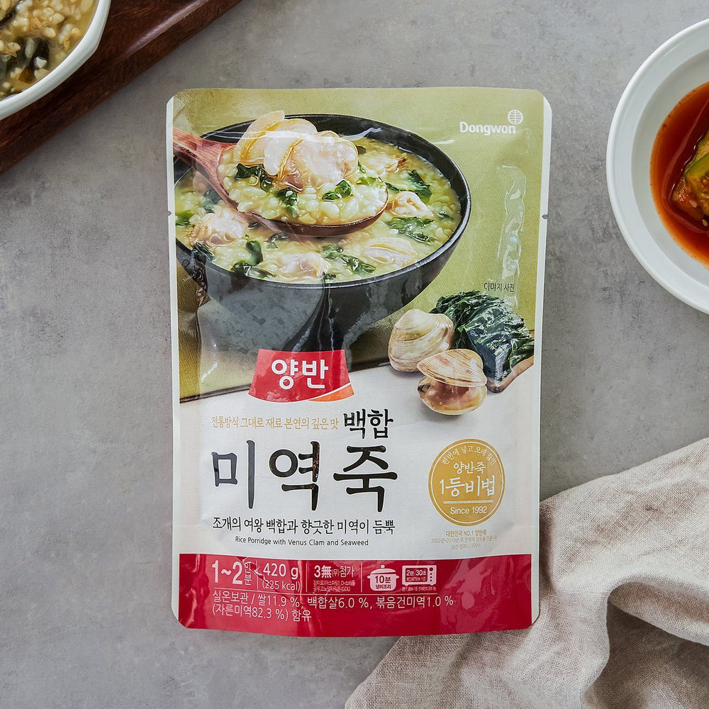 Instant Clam Seaweed Porridge Pouch 양반 백합 미역죽 (420g) | Dongwon