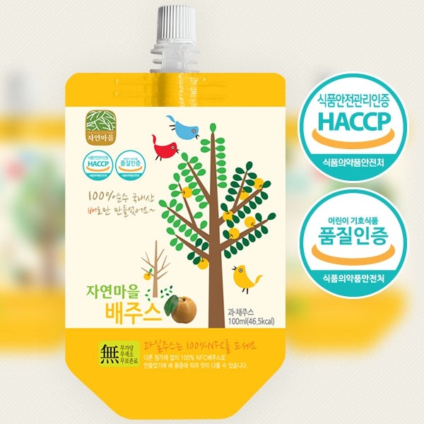 100%  Korean Pear juice 자연마을 배주스 100ml | Jayeon maul